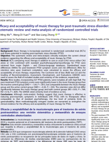 Efficacy and acceptability of music therapy for post-traumatic stress disorder